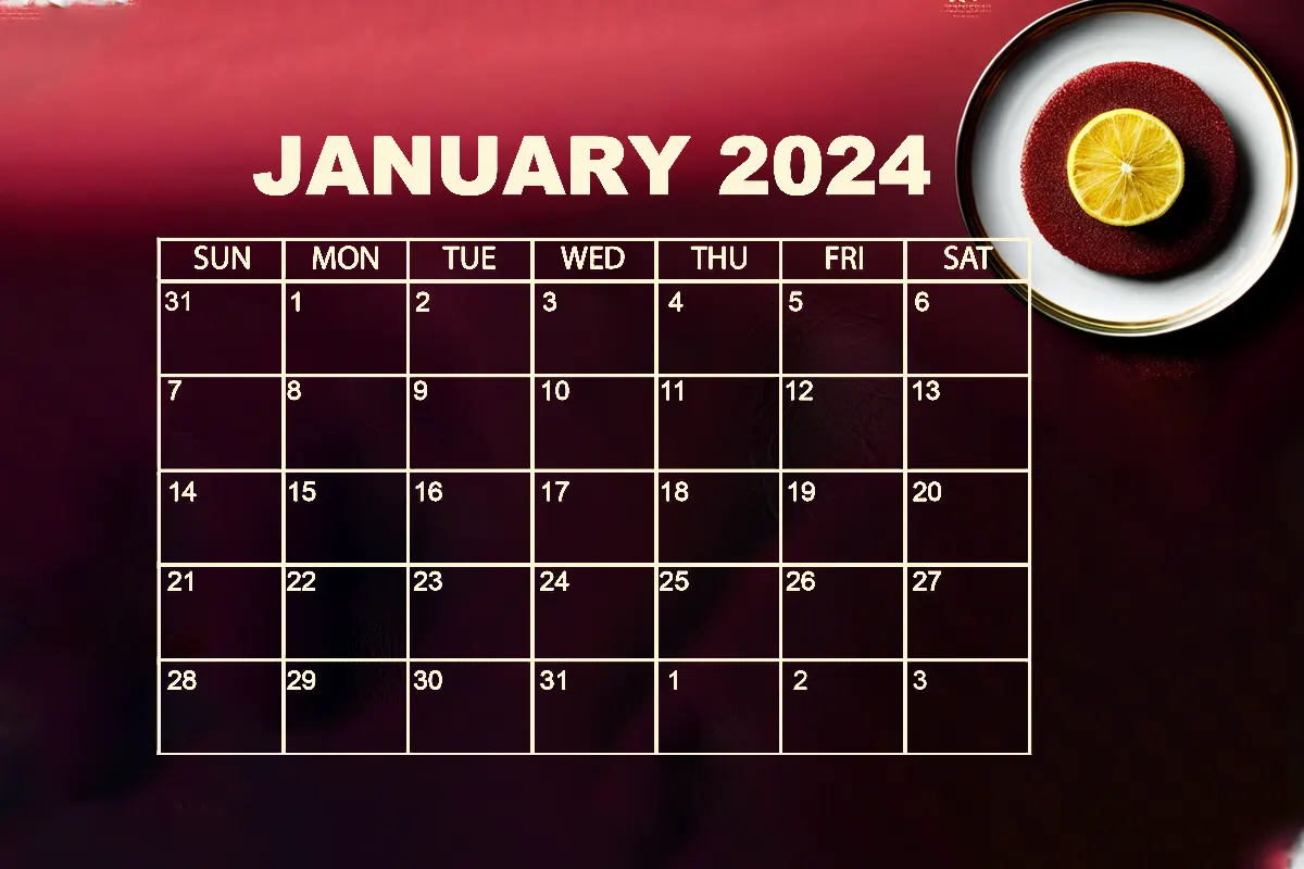 January 2024 Calendar Culinary Adventures RecipeStrip