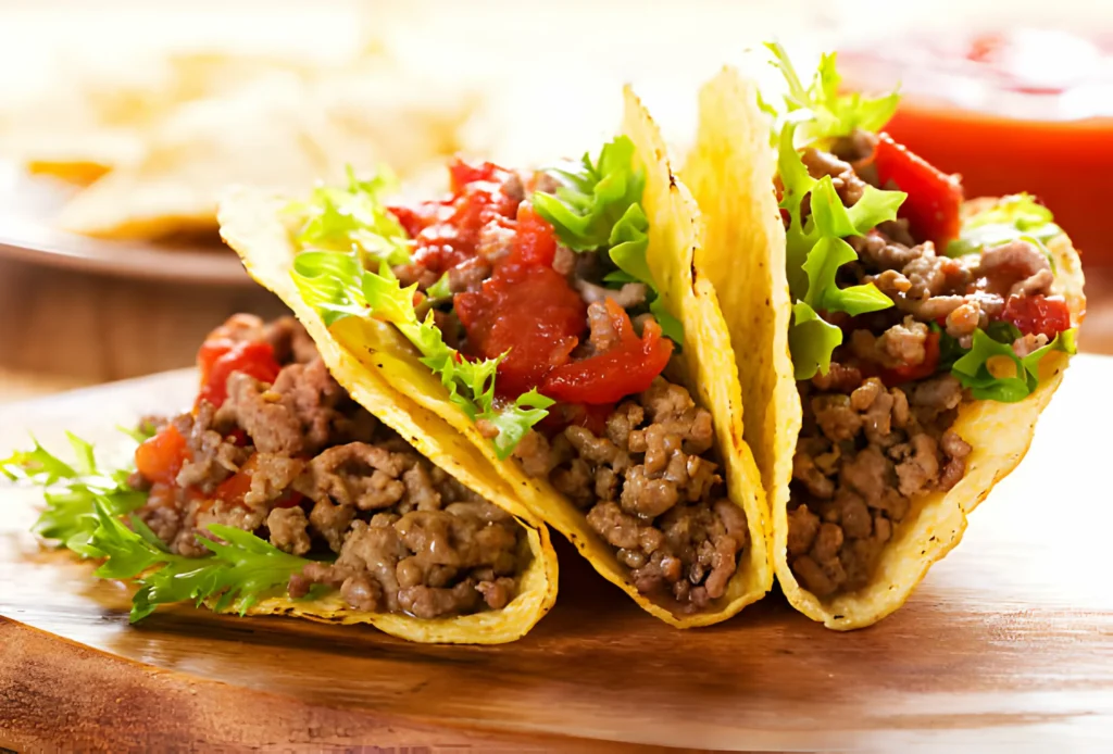 Plate of beef tacos