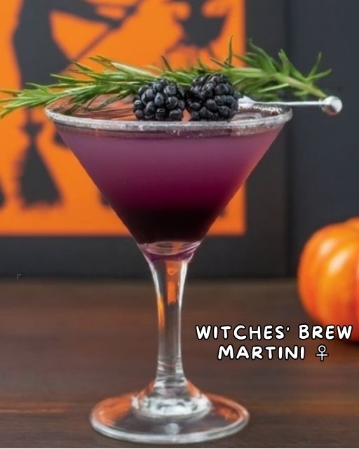 Witches' Brew Martini in a martini glass