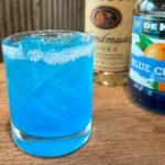 Detroit (aka Blue Lagoon) cocktail in a highball glass