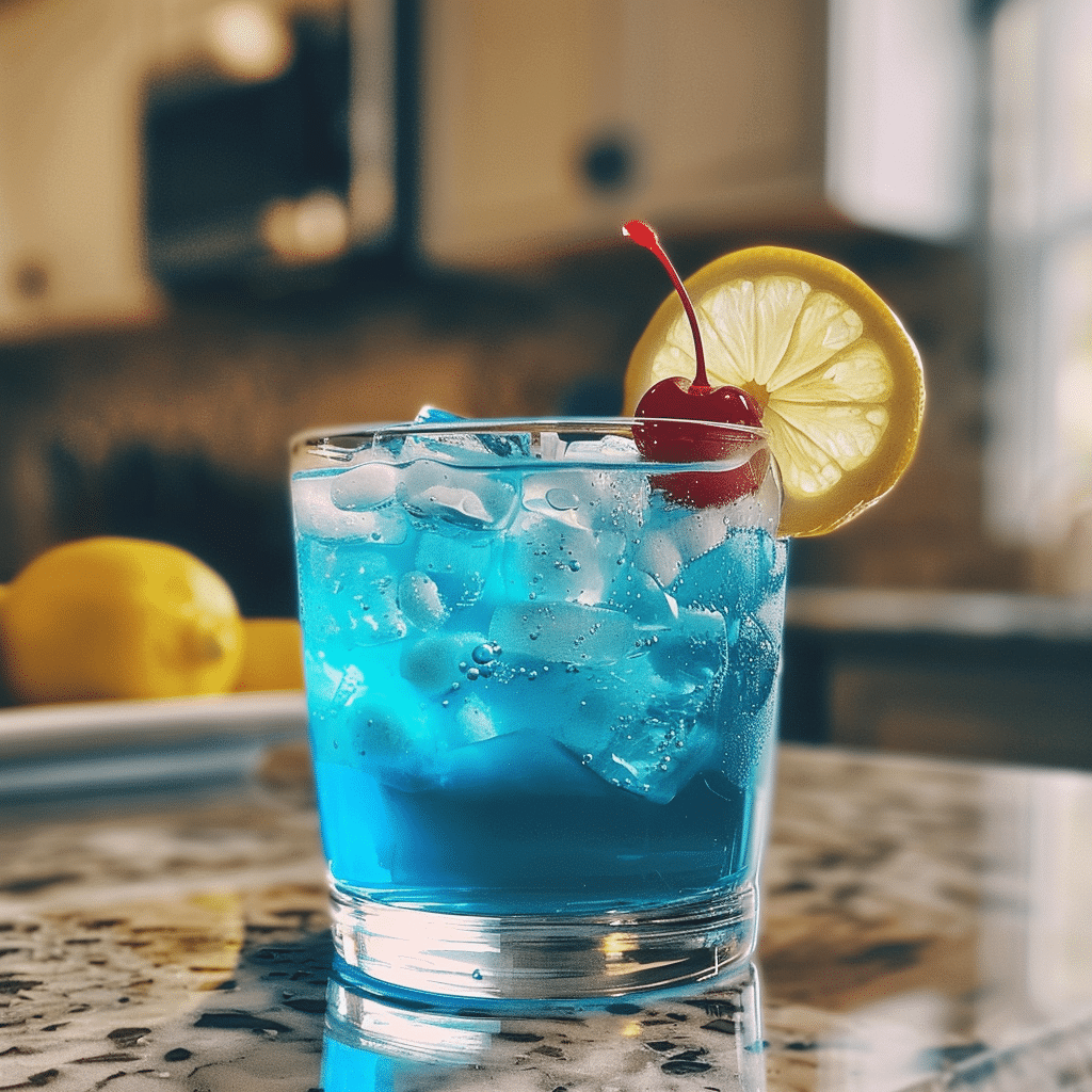 Detroit Blue Lagoon Cocktail vibrant blue drink