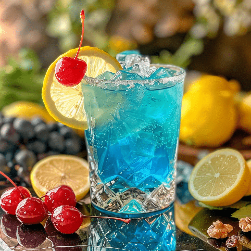 Detroit Blue Lagoon Cocktail vibrant blue drink