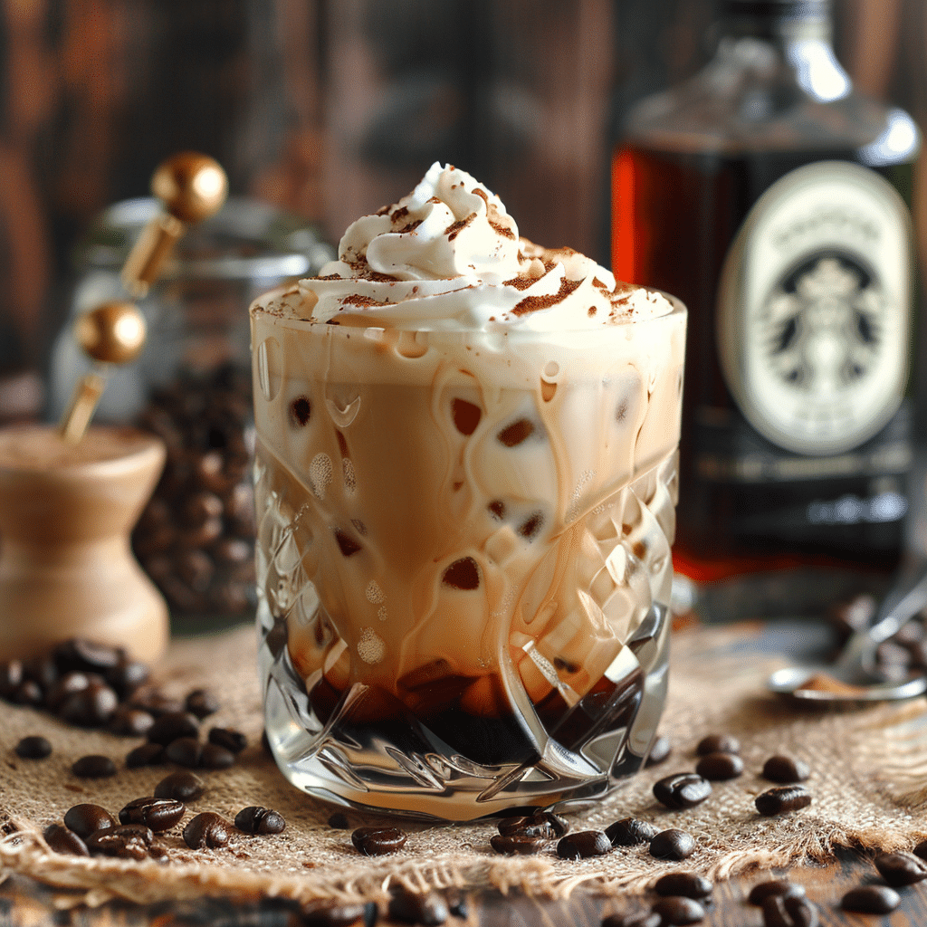 Long Island iced coffee with cream and cold brew
