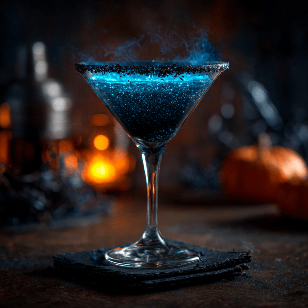 Witches' Brew Martini with black sugar rim