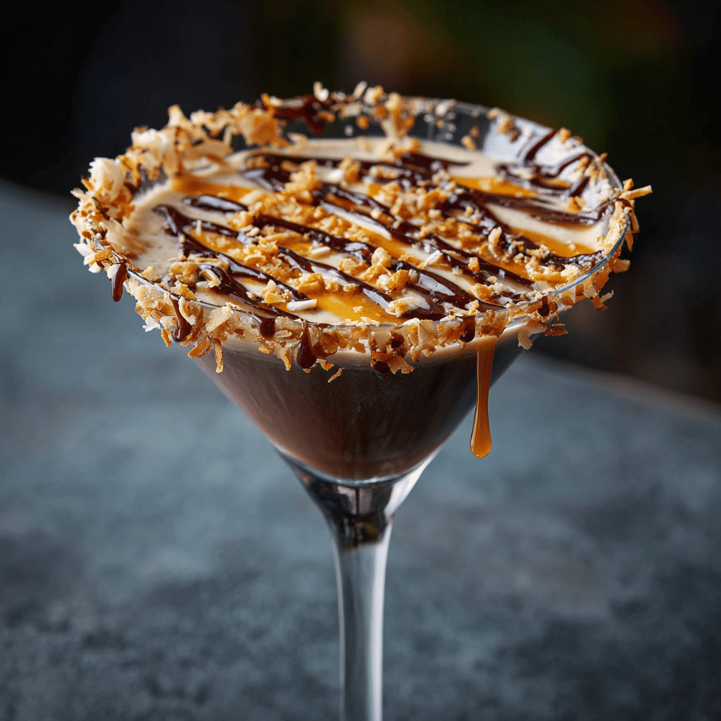 Samoa Martini dessert cocktail