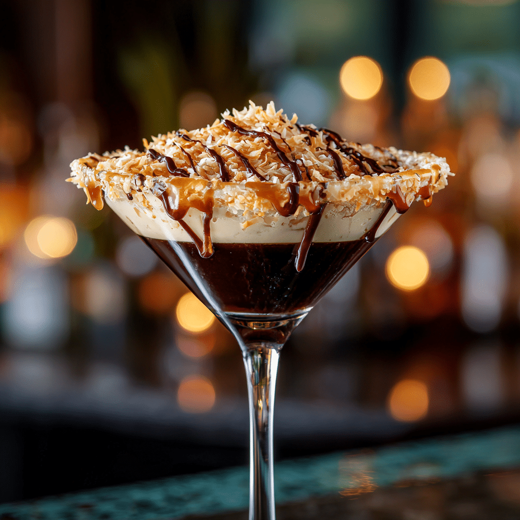 Samoa Martini dessert cocktail