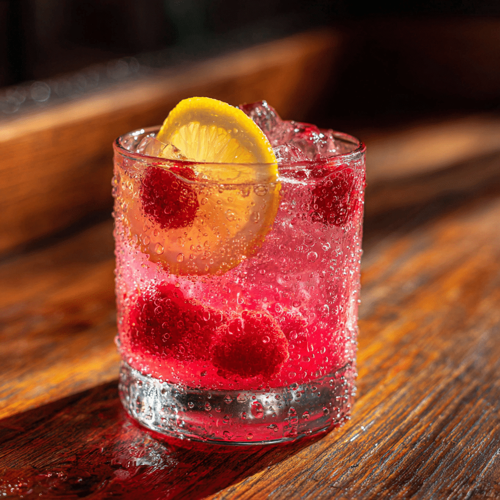Raspberry Vodka Collins cocktail