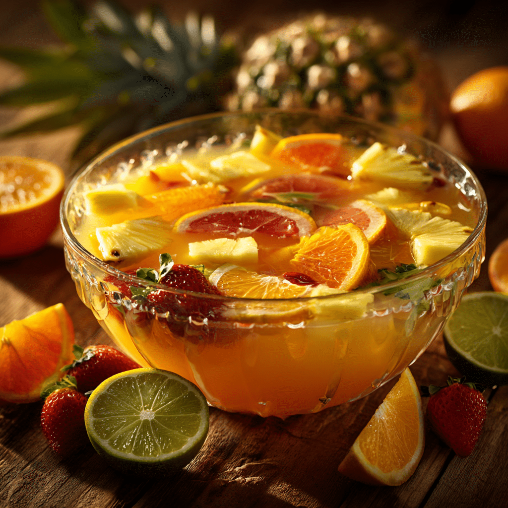 Tropical Paradise Punch with pineapple and citrus slices