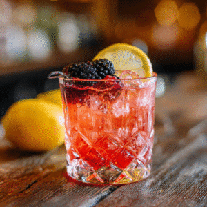 Pink Power Cocktail in a rocks glass