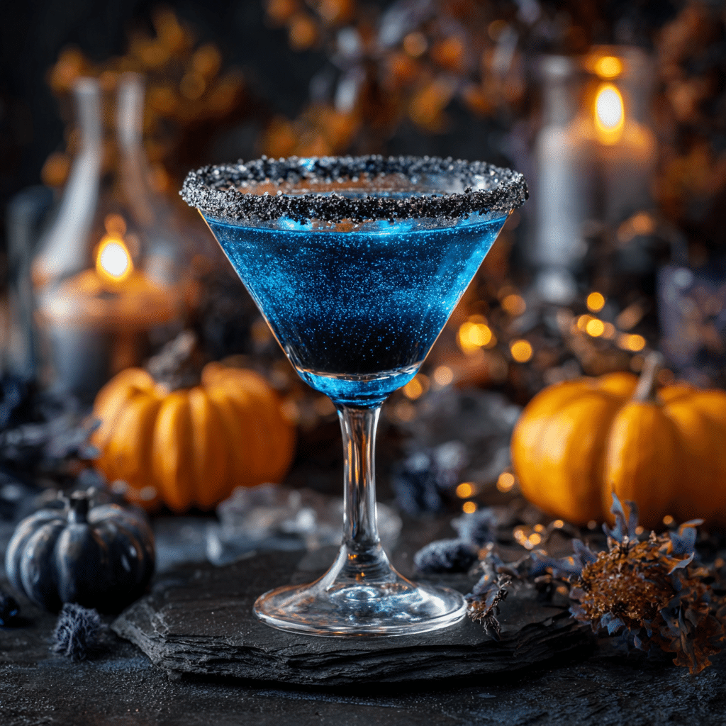 Witches' Brew Martini with black sugar rim