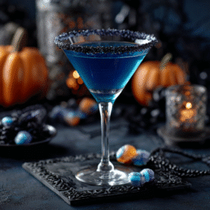 Witches' Brew Martini with black sugar rim