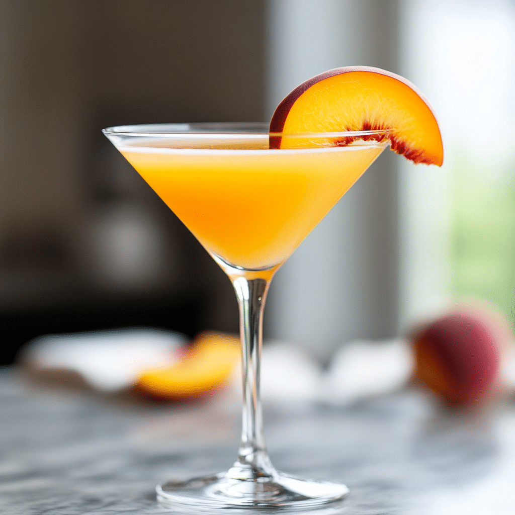 Peach Cosmopolitan Recipe: A Refreshing Twist with Fruity Elegance 4 Peach Cosmopolitan cocktail in martini glass