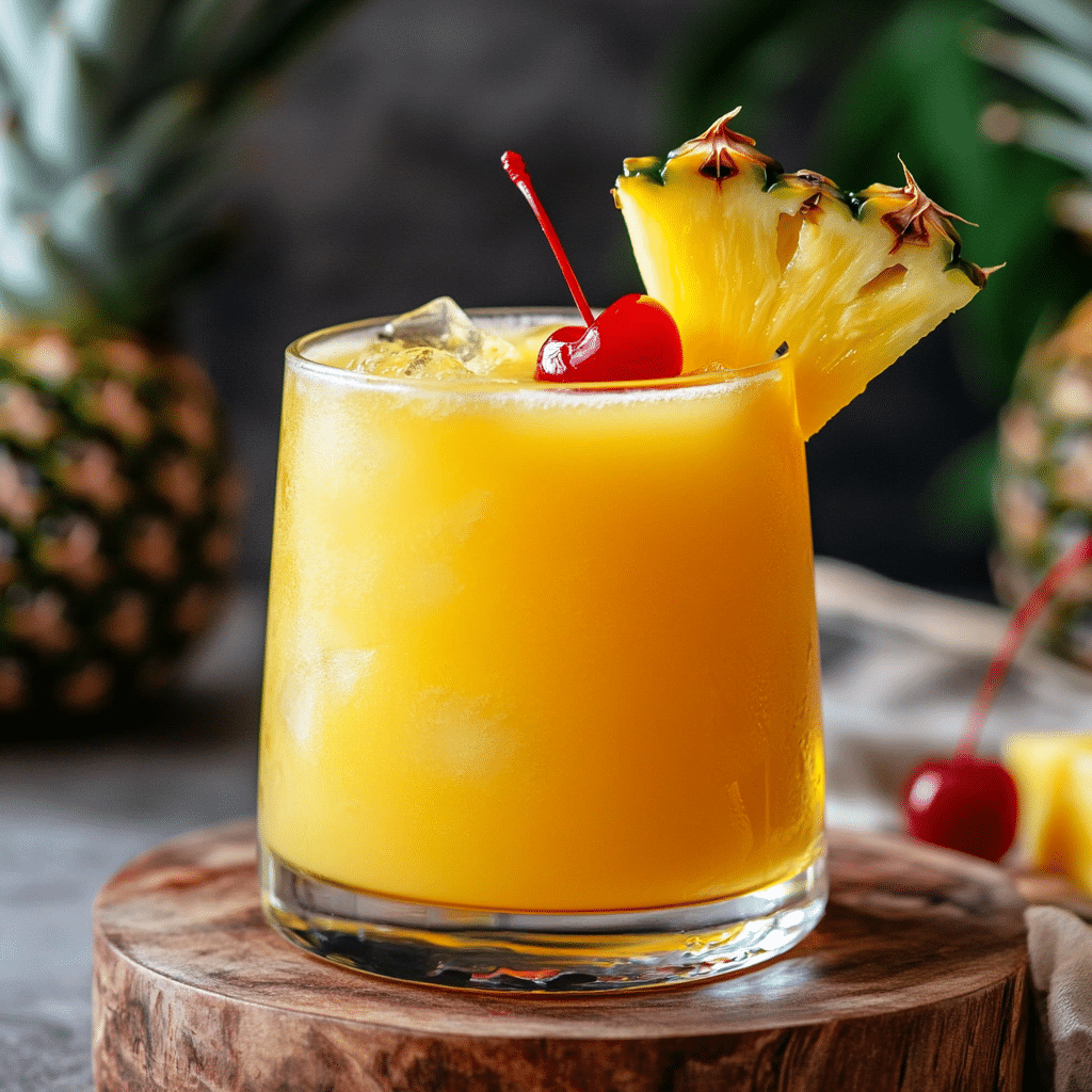 Hawaiian Screwdriver cocktail in a tropical outdoor setting