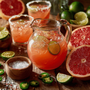 Spicy Paloma Punch: A Fiery Citrus Twist for Your Next Party 2 Spicy Paloma Punch with Grapefruit and Jalapeños
