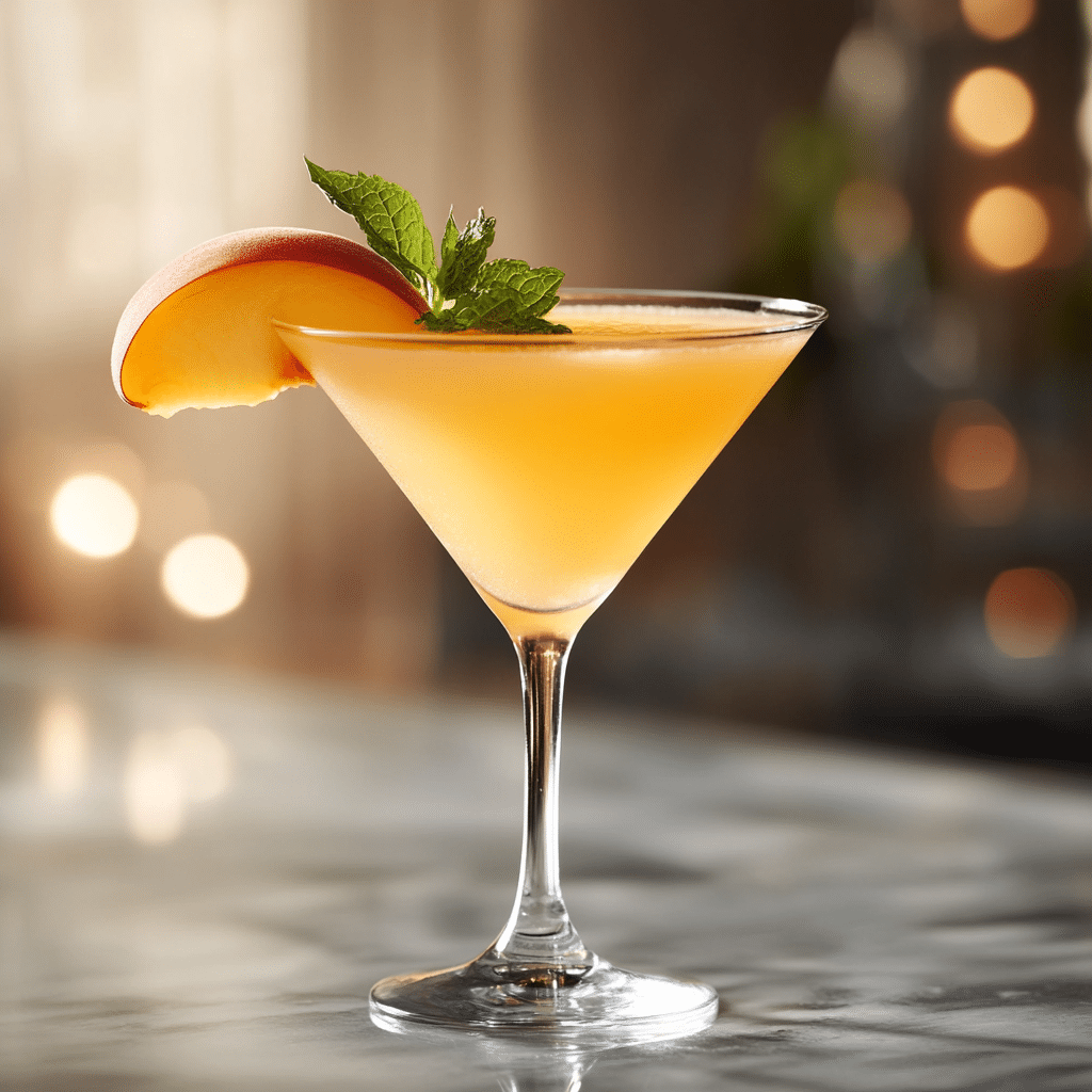 Peach Cosmopolitan Recipe: A Refreshing Twist with Fruity Elegance 5 Peach Cosmopolitan cocktail in martini glass