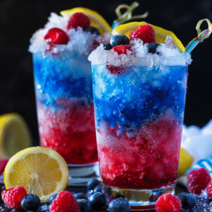 Red White and Blue Vodka Lemonade Slush