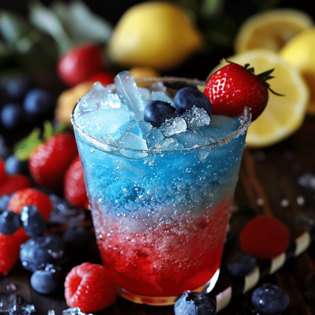Red White and Blue Vodka Lemonade Slush