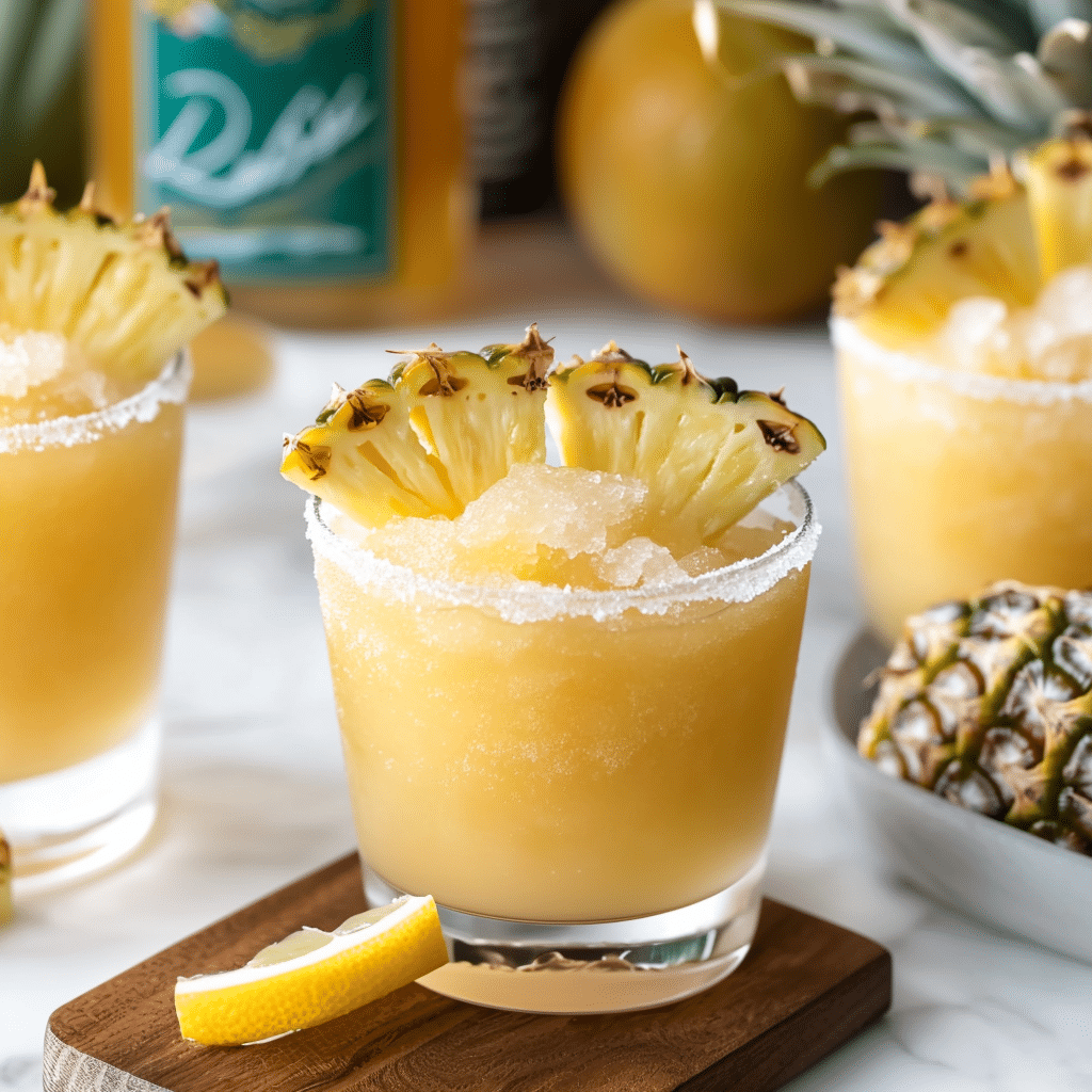 frozen pineapple margarita serving glasses