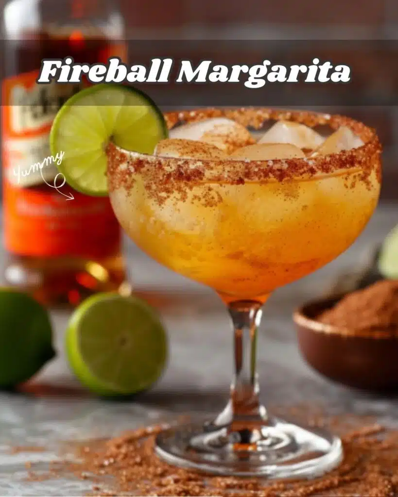 Spice up your margarita game with this fiery Fireball Margarita! Combining the warm kick of Fireball Cinnamon Whisky with the classic margarita flavors, this cocktail is perfect for any party or gathering. Share this exciting recipe with your friends and family and enjoy a bold and refreshing sip together! 🔥🍹✨"