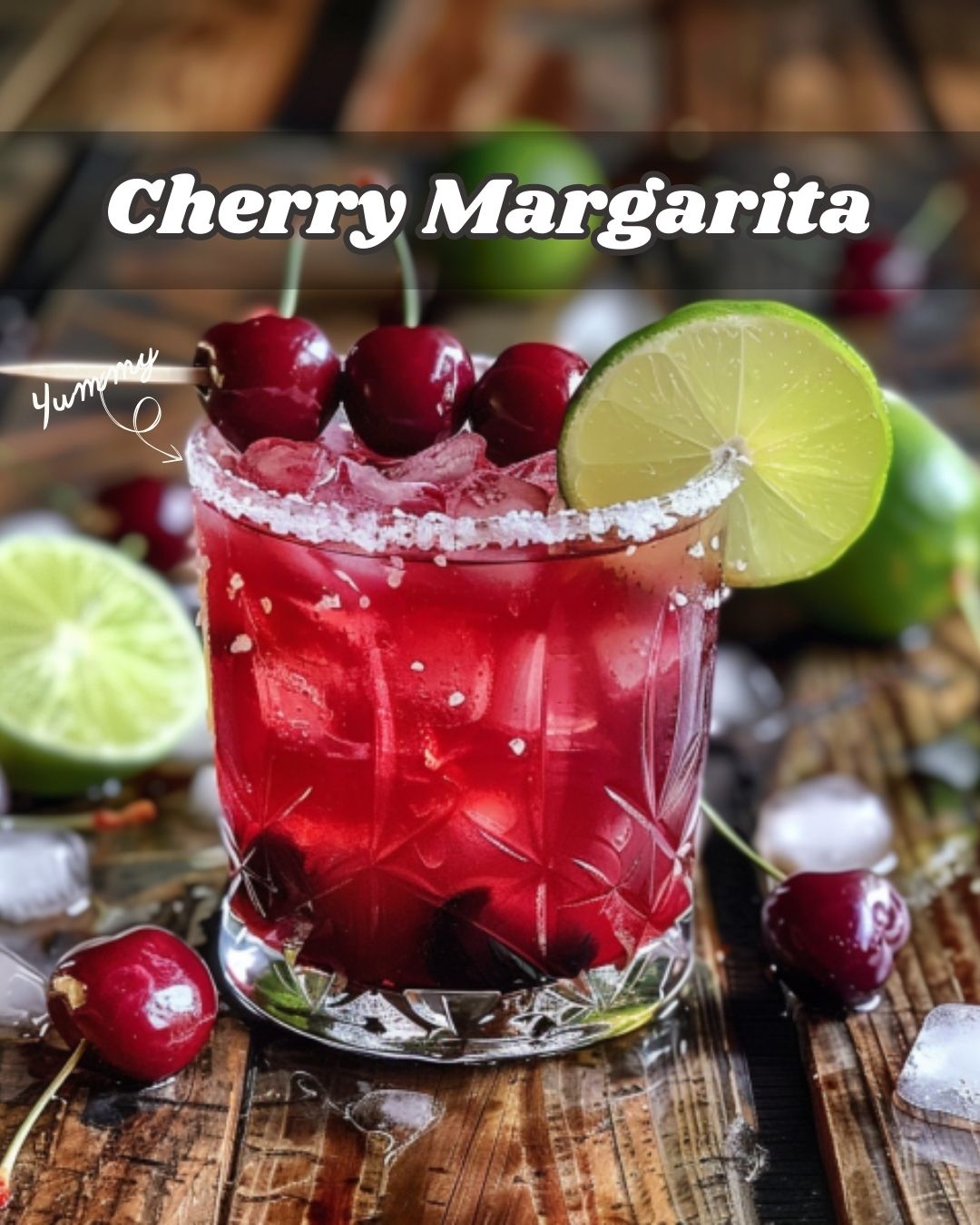 Indulge in a refreshing Cherry Margarita cocktail. Perfect for any occasion with a delightful blend of cherry and lime flavors.