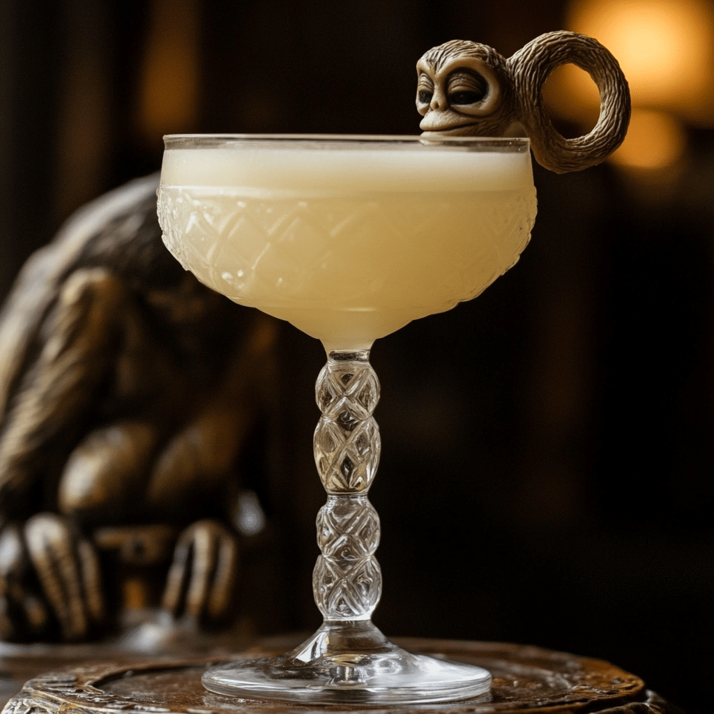 uttered Monkey Cocktail in coupe glass with chocolate swirl