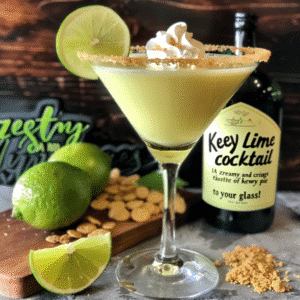 Key Lime Martini – A Creamy, Tangy Cocktail That Tastes Like Dessert 2 Key lime martini with graham cracker rim