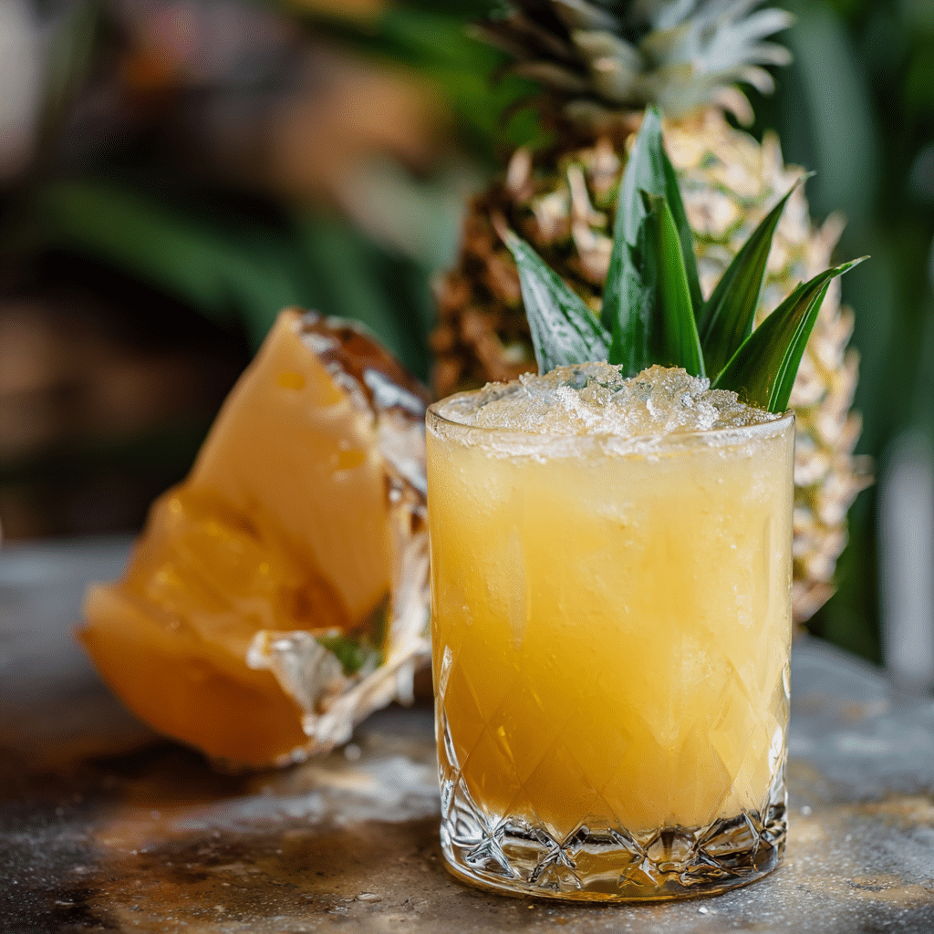 Pineapple Hennessy Lemonade – A Fresh Summer Hit With a Tropical Twist 5 Pineapple Hennessy Lemonade in a rocks glass with tropical garnish
