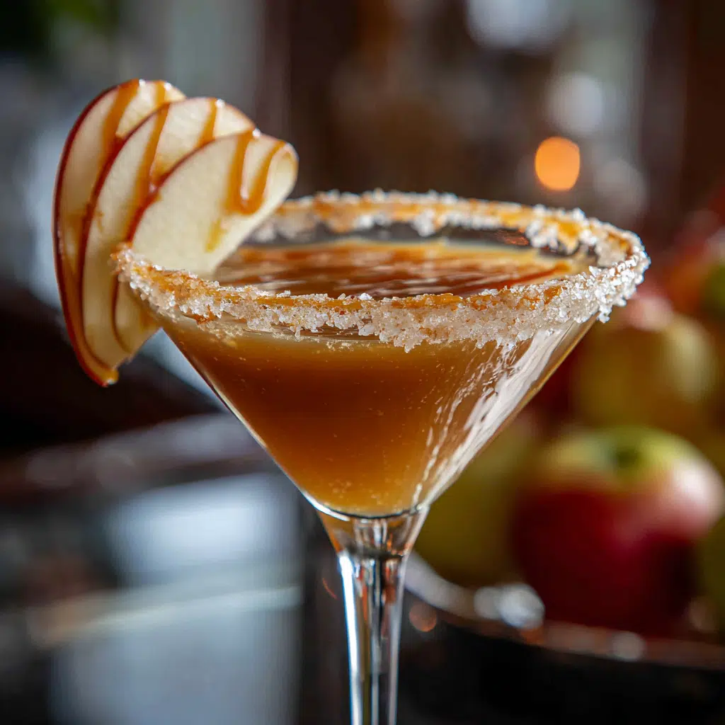 Garnished Salted Caramel Apple Martini