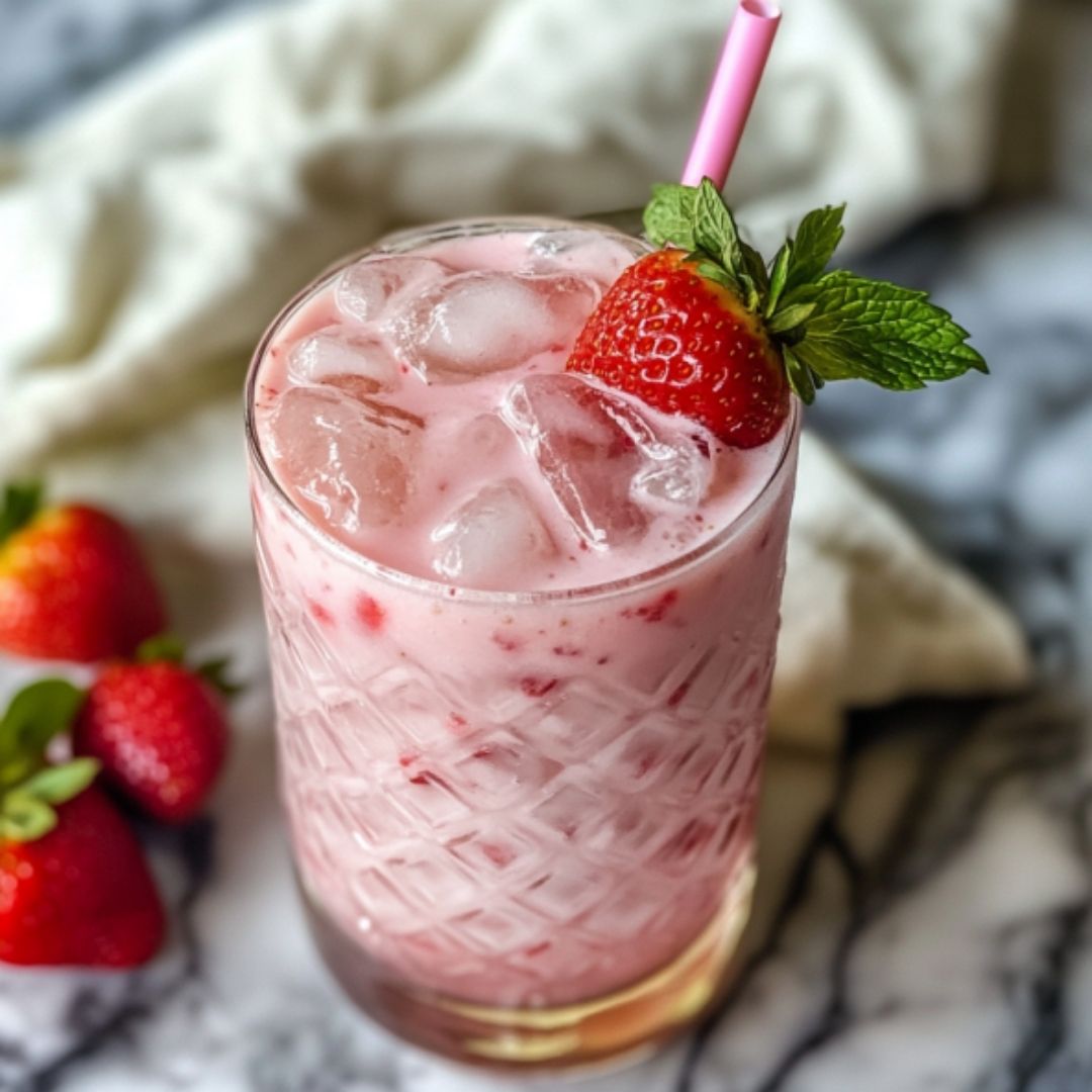 A Pink Russian cocktail in a chilled rocks glass, showcasing a vibrant pink color with a garnish of fresh raspberries.
