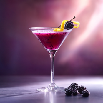 Blackberry Lemon Drop Martini in a Glass: