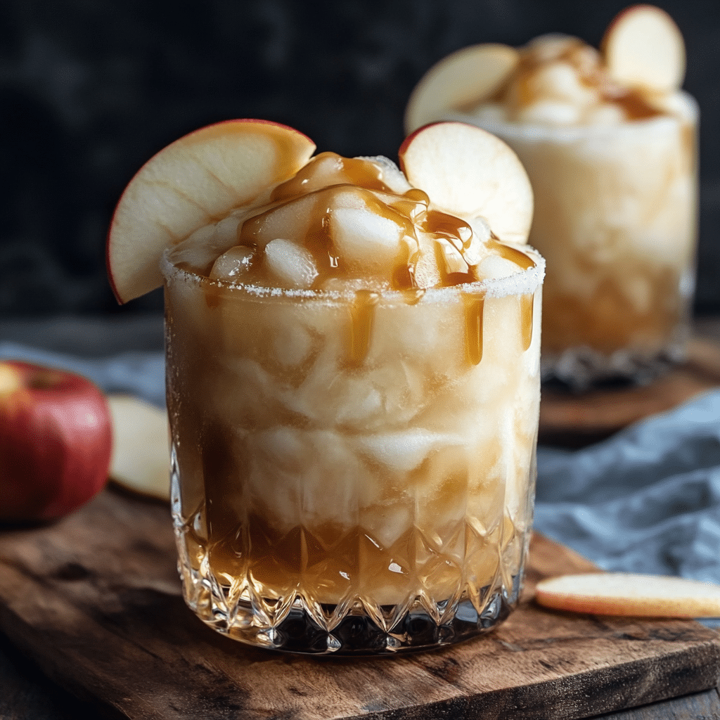 Caramel Dip Crown Apple Slush in glass