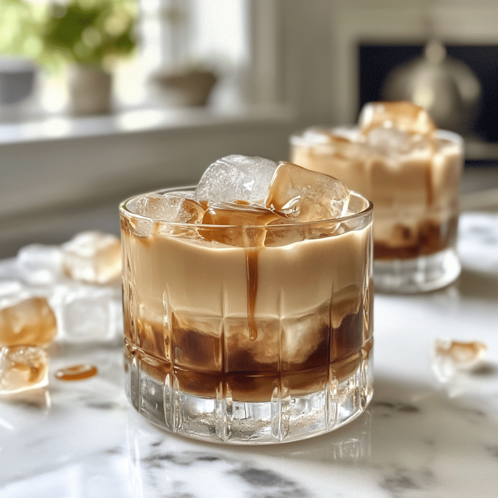 Salted Caramel White Russian: A Sweet Twist on a Classic Cocktail 4 Salted Caramel White Russian with caramel drizzle