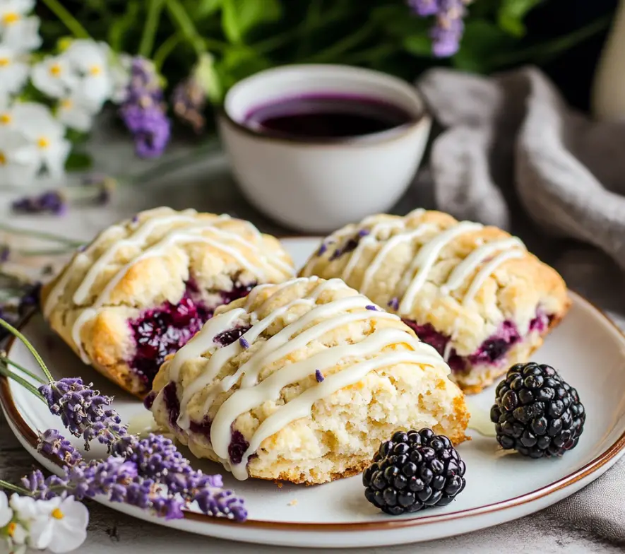 Blackberry Lavender White Chocolate Scones