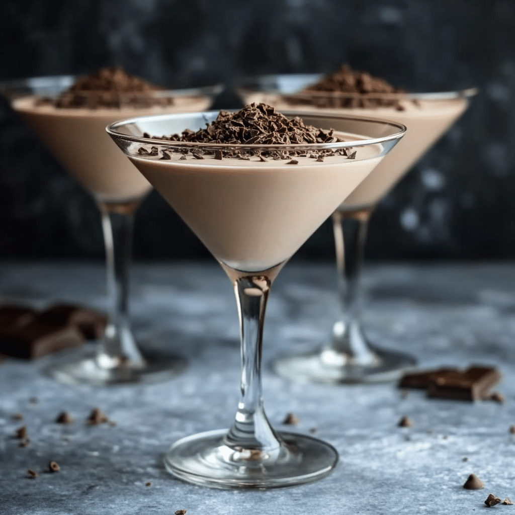 Chocolate Martini Magic: A Rich Twist on a Classic Cocktail 4 Chocolate martini flight with garnishe