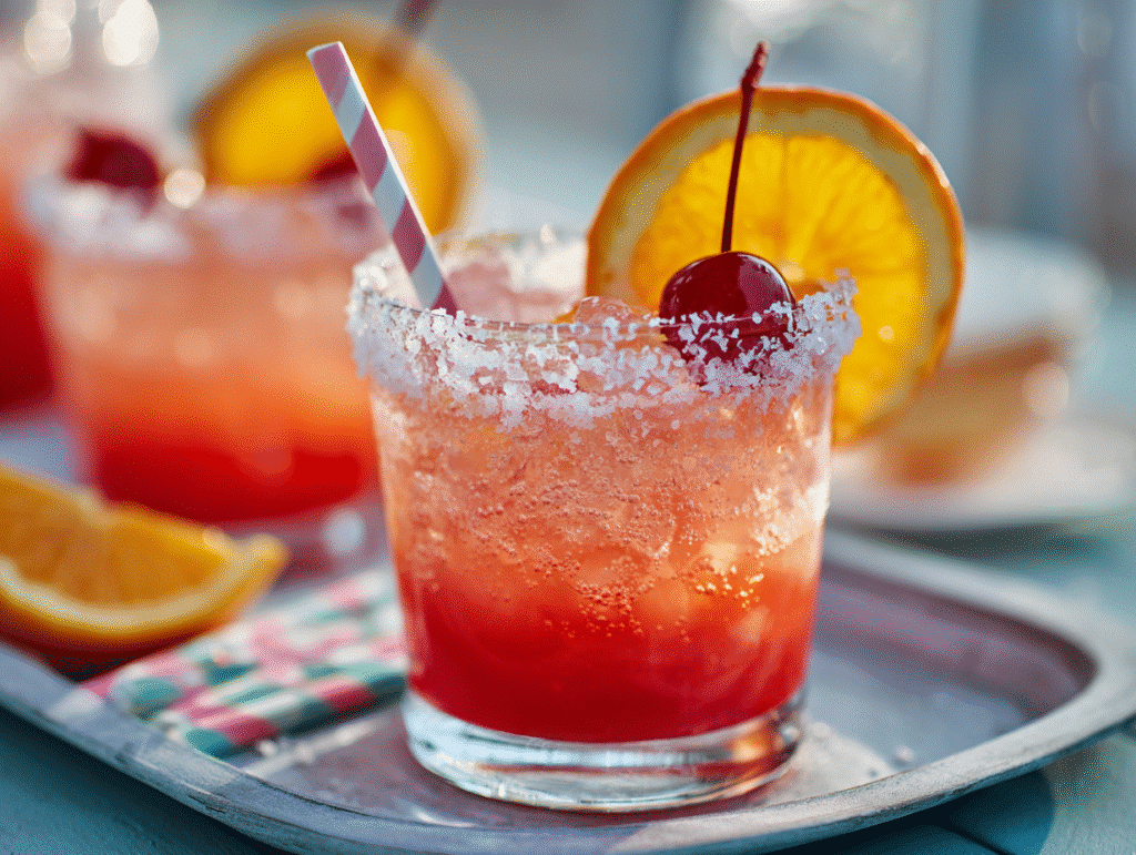 Rum Punch tropical glass