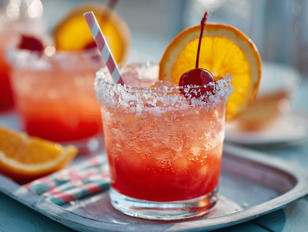 Rum Punch tropical glass