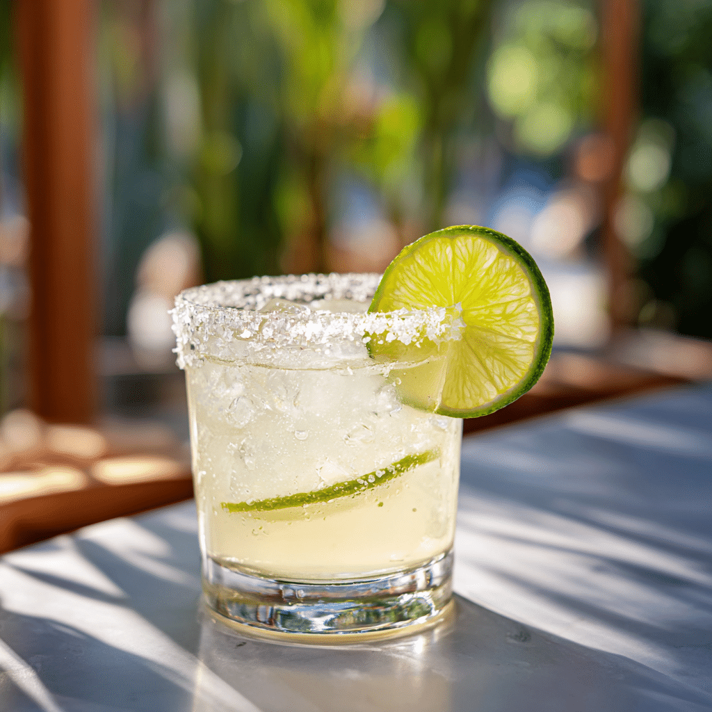 Skinny Margarita cocktail with lime and salt