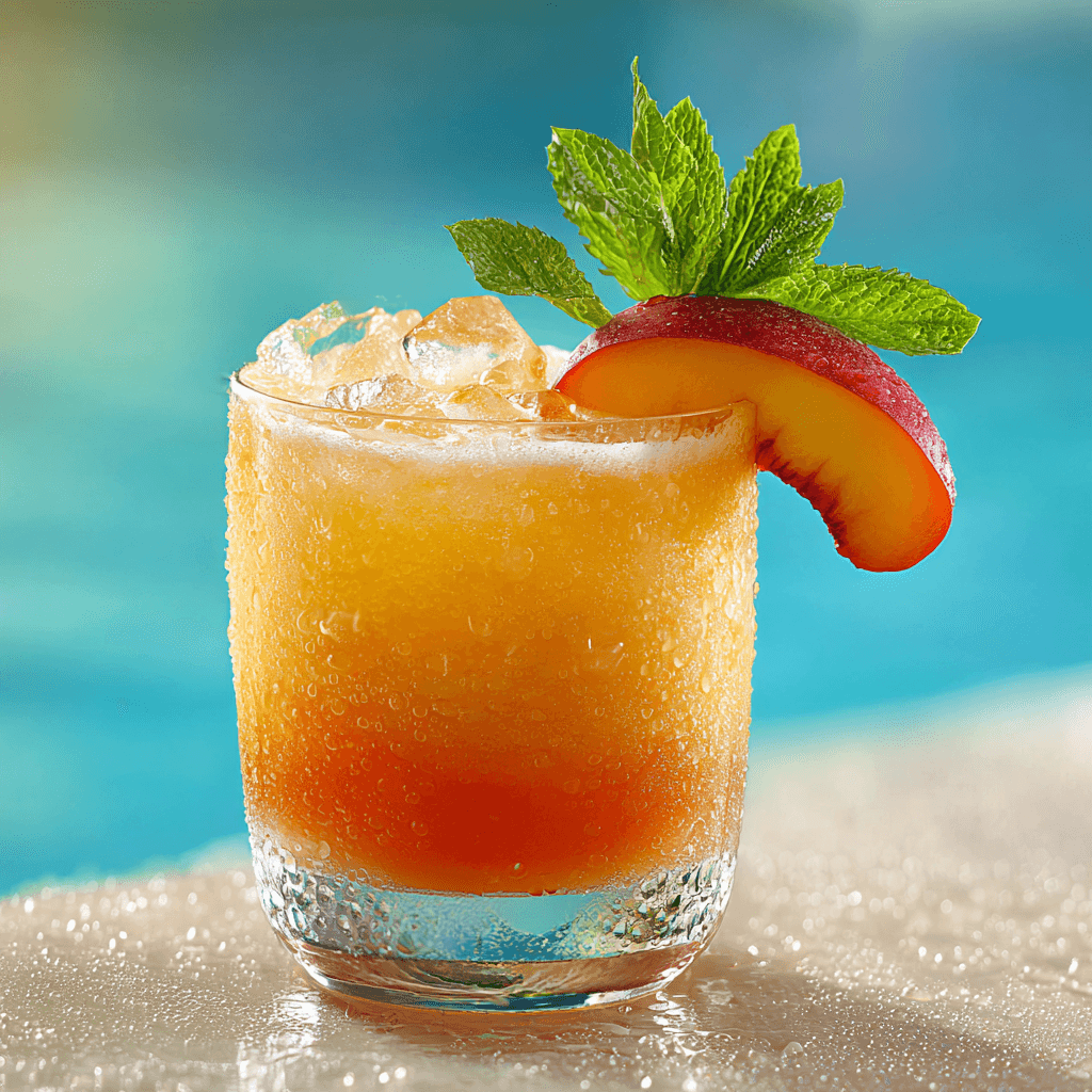 Peached Whale Cocktail: A Lush Tropical Escape You’ll Crave 5 Peached Whale Cocktail in poolside setting