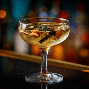 Umami Dirty Martini : The Cocktail That Sings With Flavor 2 Umami dirty martini with mushroom garnish