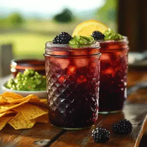 Blackberry Lemonade Margarita Recipe: A Refreshing Summer Cocktail 3 Blackberry lemonade margarita on sunny table