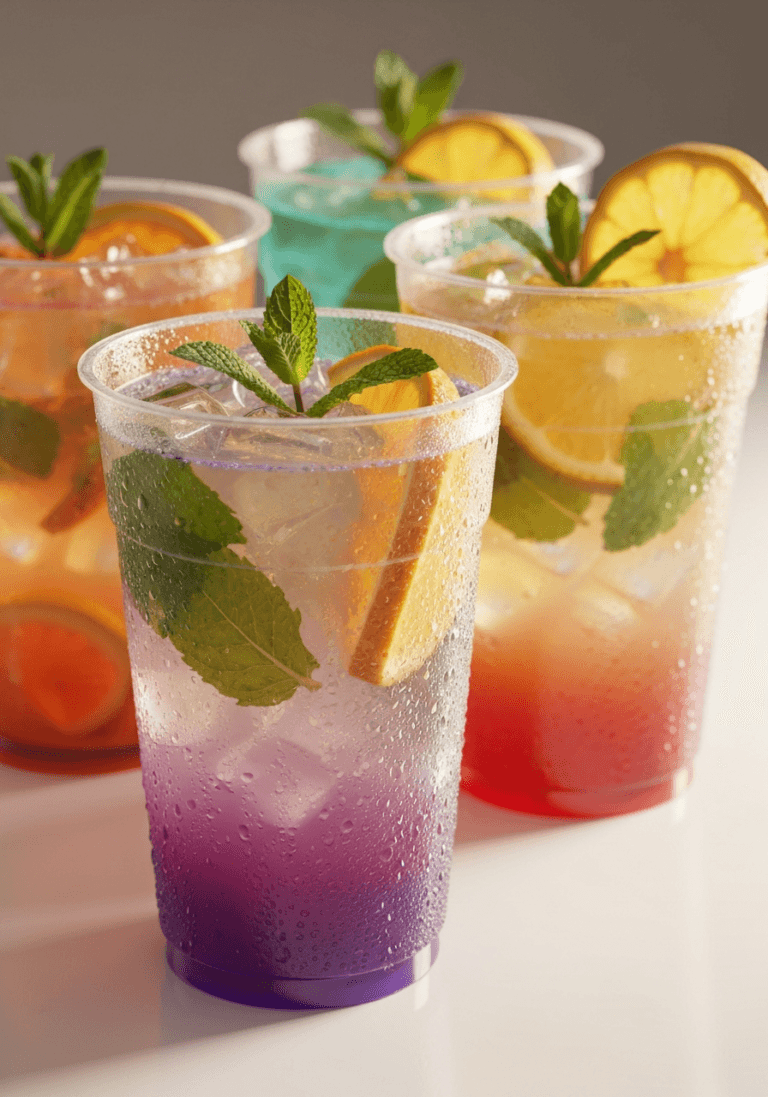 Refreshing Summer Punch: The Ultimate Party Drink Served in Plastic Cocktail Cups
